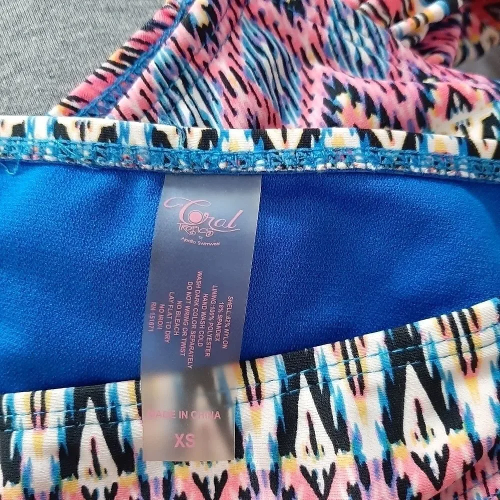 Coral tropics Apollo swimwear sz XS cute bikini - Picture 2 of 2